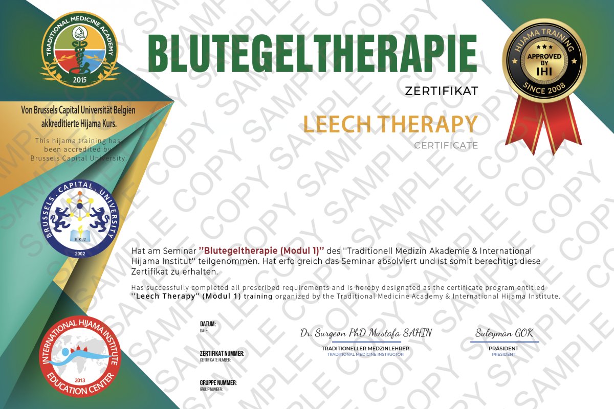 Advanced Hijama Course Certificate Advanced Hijama Course Certificate